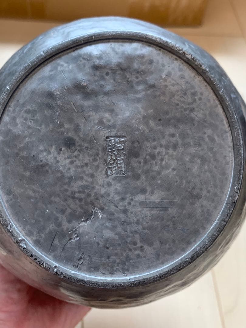 古錫製 錫斑茶壷 煎茶道具 高さ21cm 美術品・アンティーク・コレクション