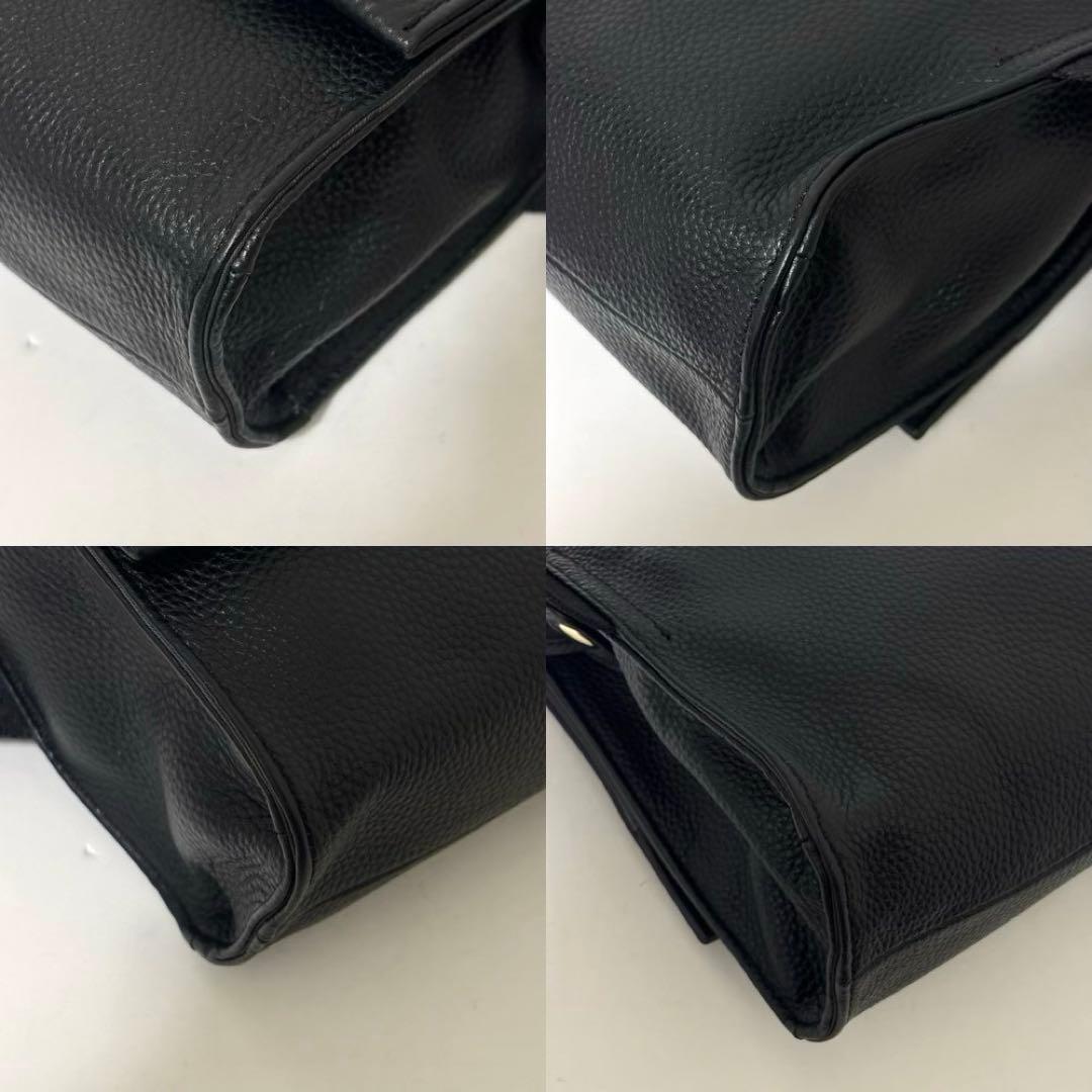 極美品 イアパピヨネ ワイドテープショルダーバッグ ボディバッグ 黒 ストーン