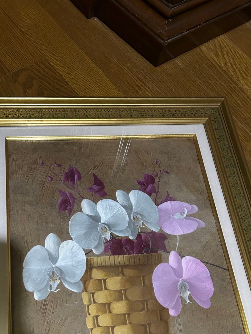 古宇田公仁　作品　油絵　籠の蘭