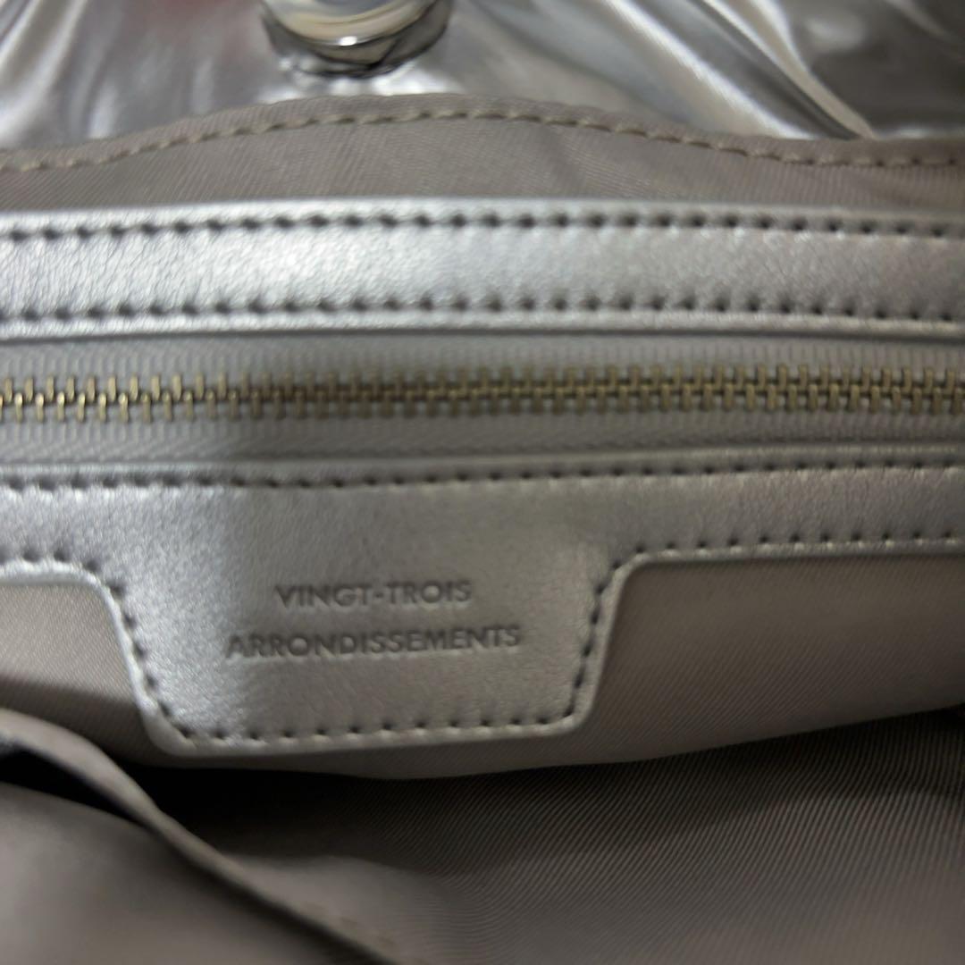 未使用タグ付き 23区 パデッド ミニ ショルダーバッグ シルバー キルトバッグ