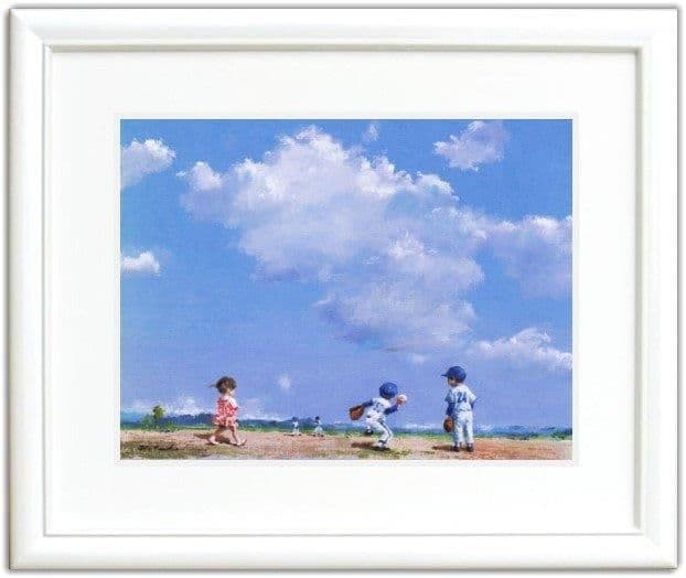 櫻井幸雄　額縁付き複製画　少年野球「遠投」リトルリーグ　桜井幸雄 櫻井幸雄 額縁付き複製画 少年野球「遠投」リトルリーグ 桜井幸雄 櫻井