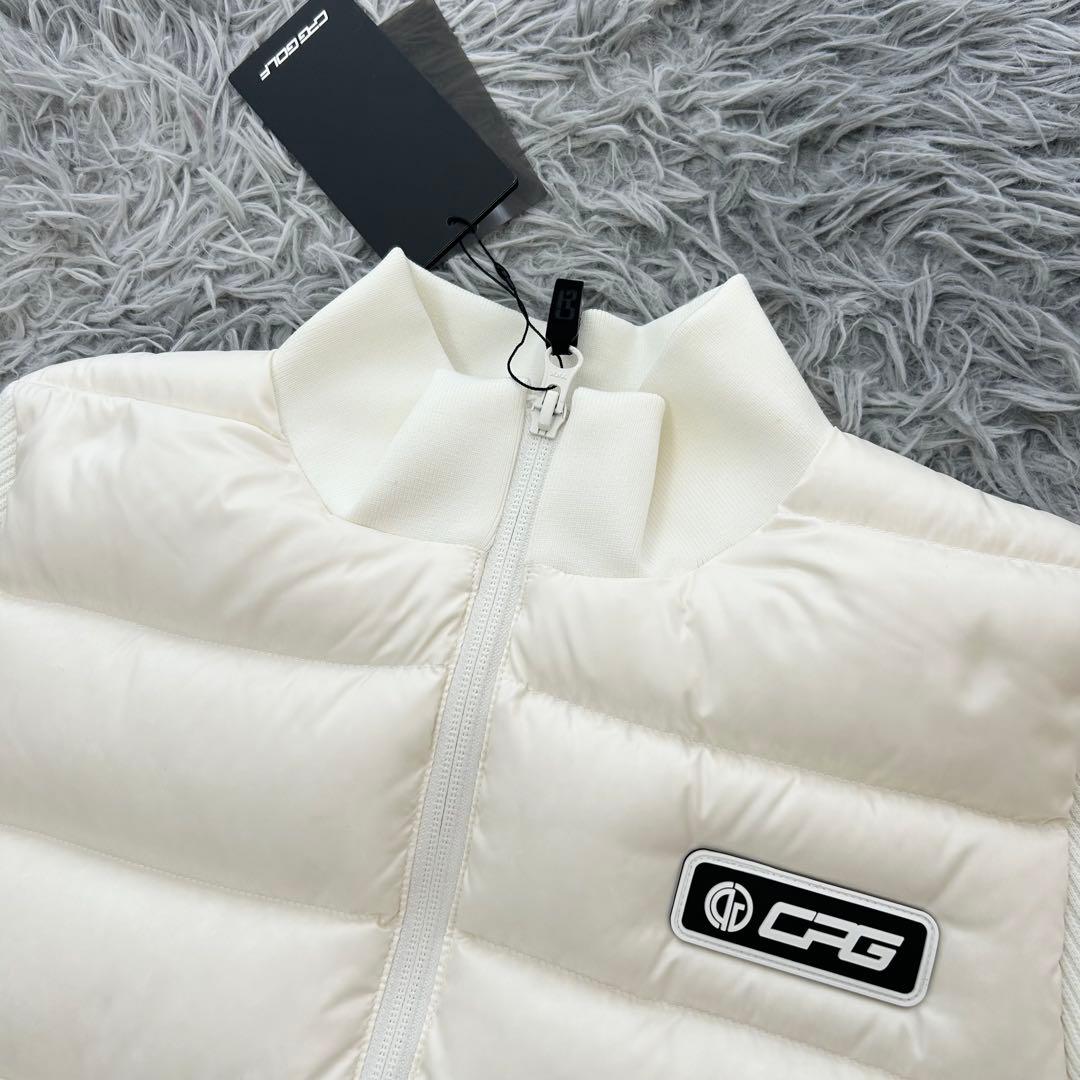 新品　CPG GOLF ダウンジャケット　ニット　ブルゾン　オフホワイト　2