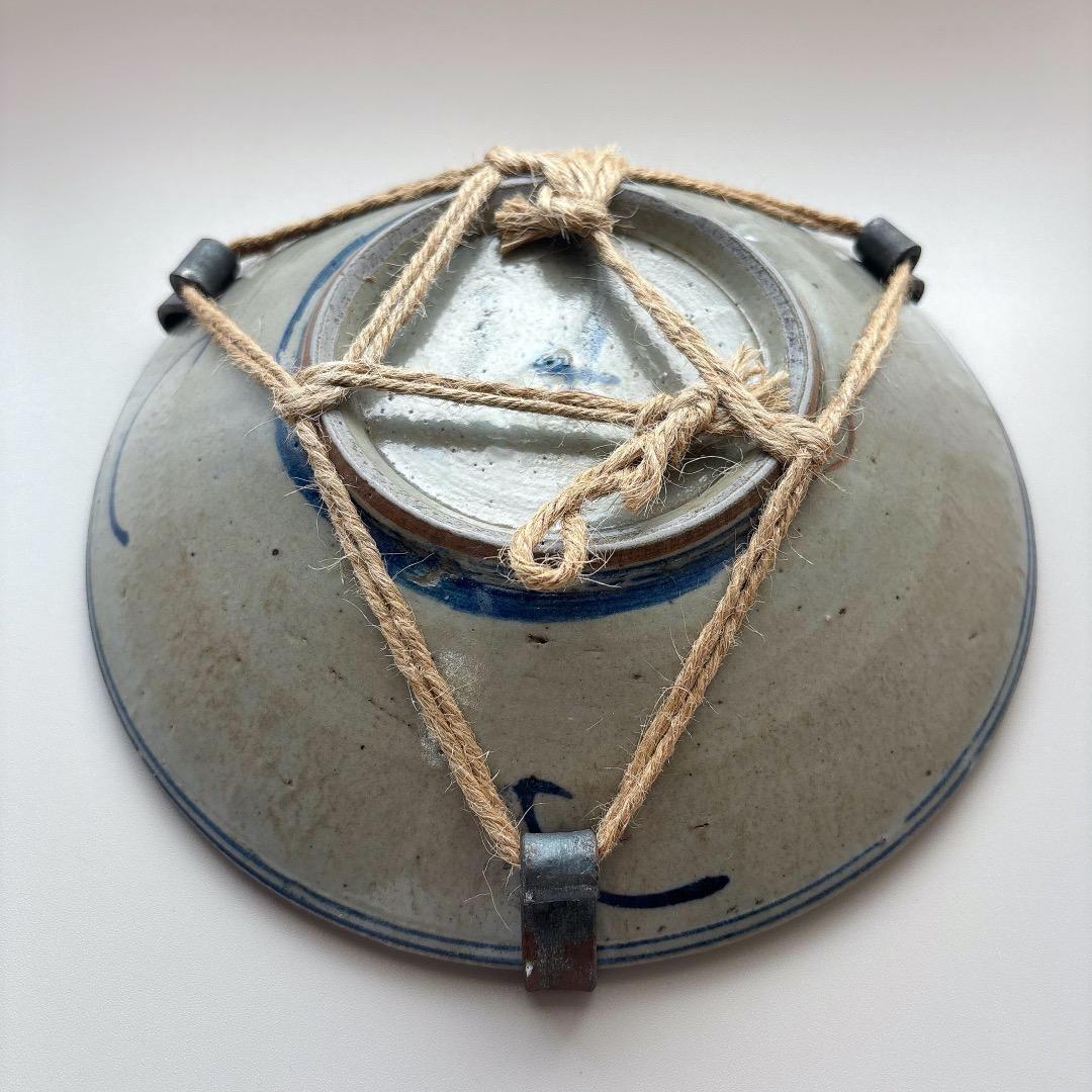 昭和レトロ 当時物 染付 呉須 魚紋 器 皿 蔵出し 骨董 雑器 古