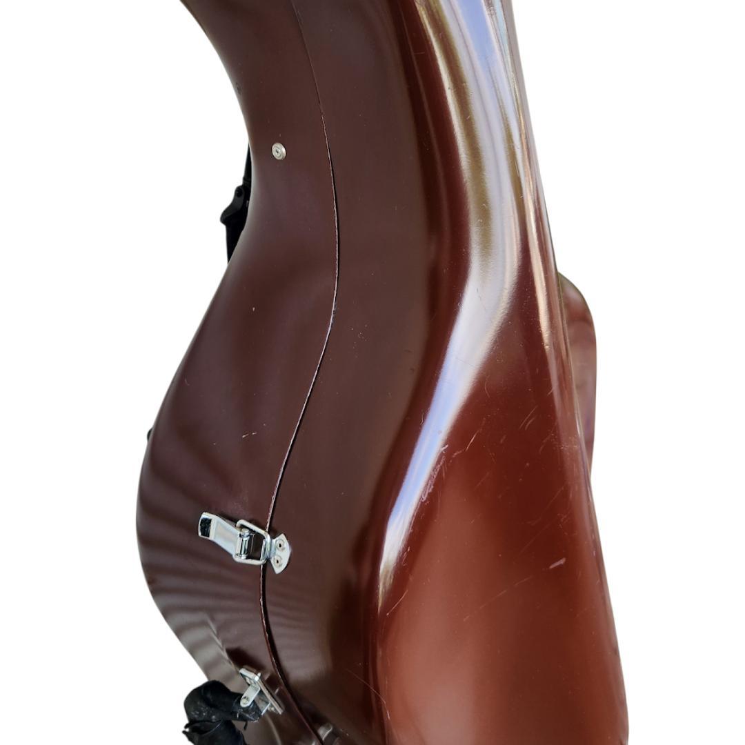 チェロ用ハードケース ブラウン 傷有 金具調整可 ストラップ付