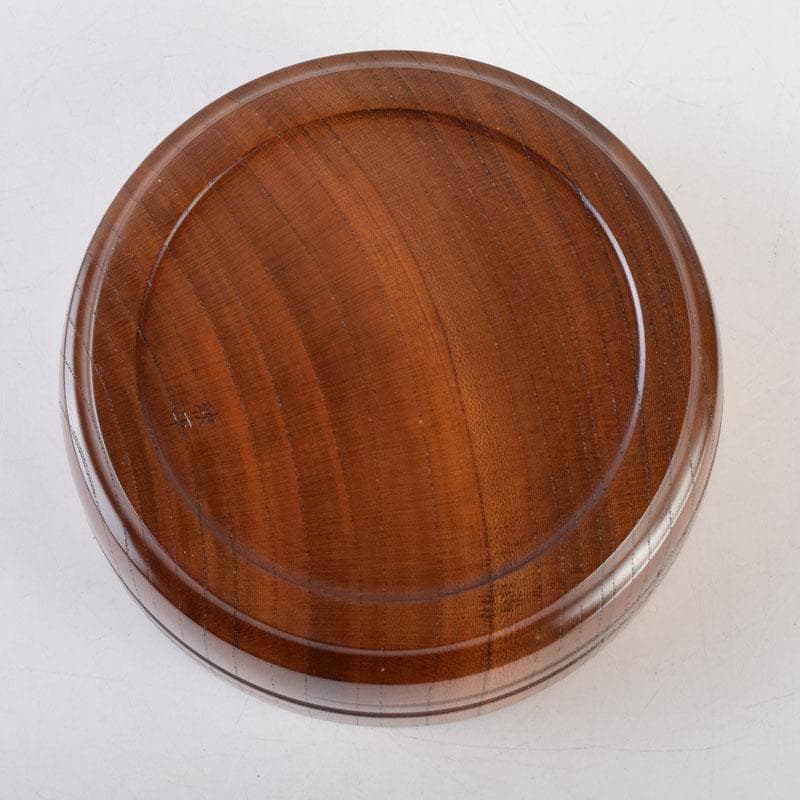 茶道具　山中漆器　挽物師　平田秋平作　欅変り筋　菓子鉢　共布共箱　V　9020