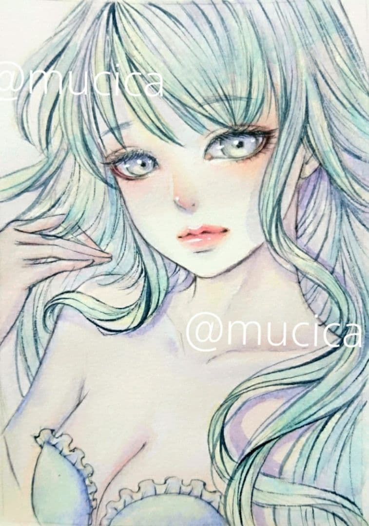 ポストカードプリント   《 .X. 》オリジナル  女の子 美人画