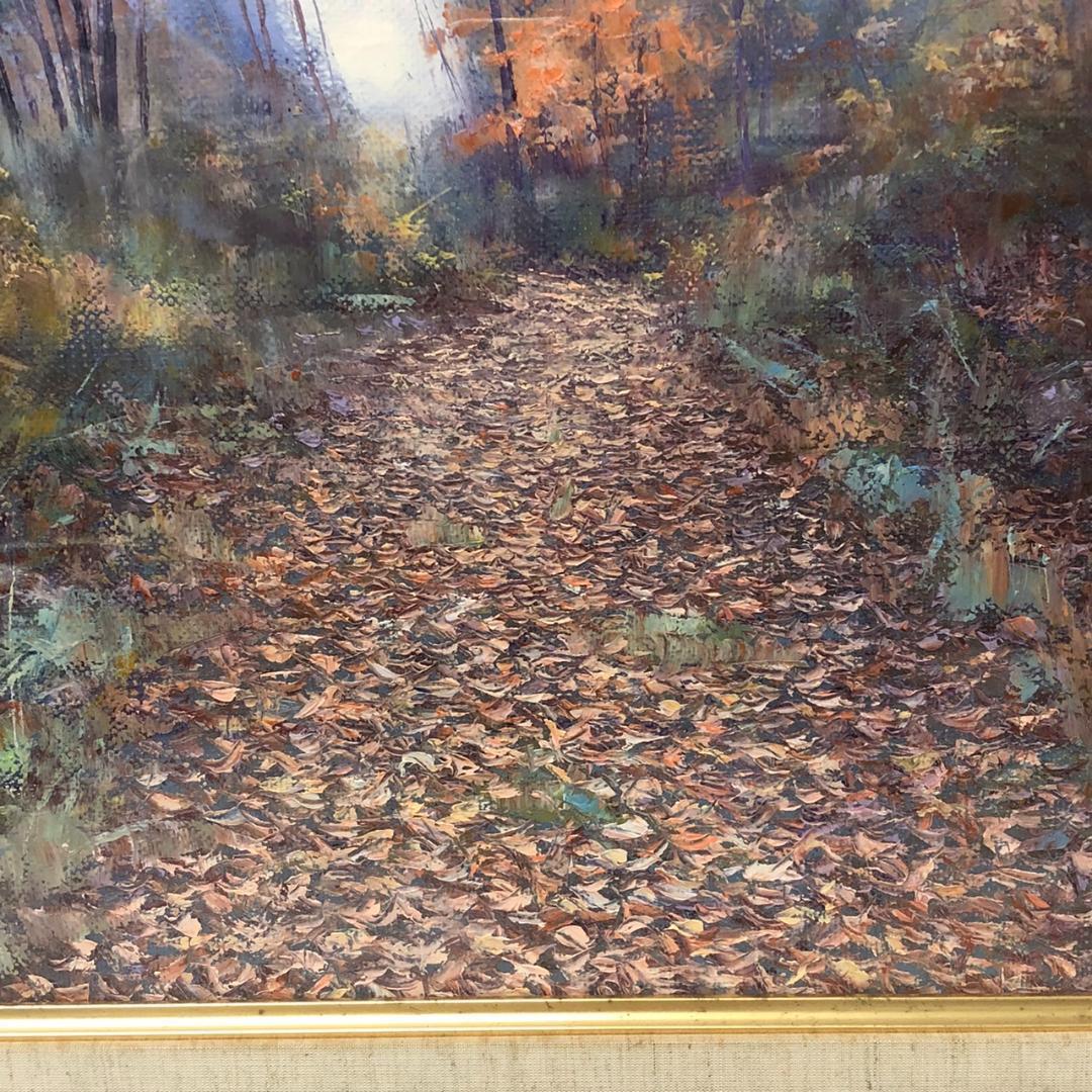 西山晋 「落葉の林道」 油彩 F8号 一枚の繪 - メルカリ