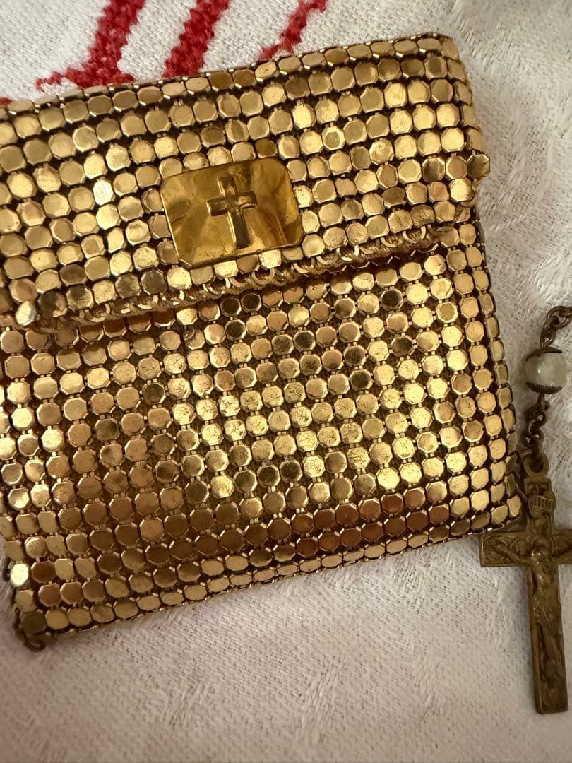 フランスアンティーク1920–30s マザーオブパール ロザリオ／メッシュ