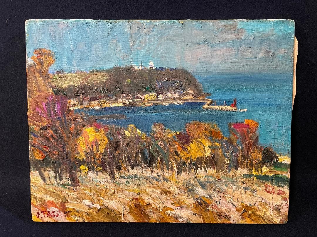 ま*も様 「真作」太佐寿一郎 風景画 油彩画 額装 サイン有り F6号