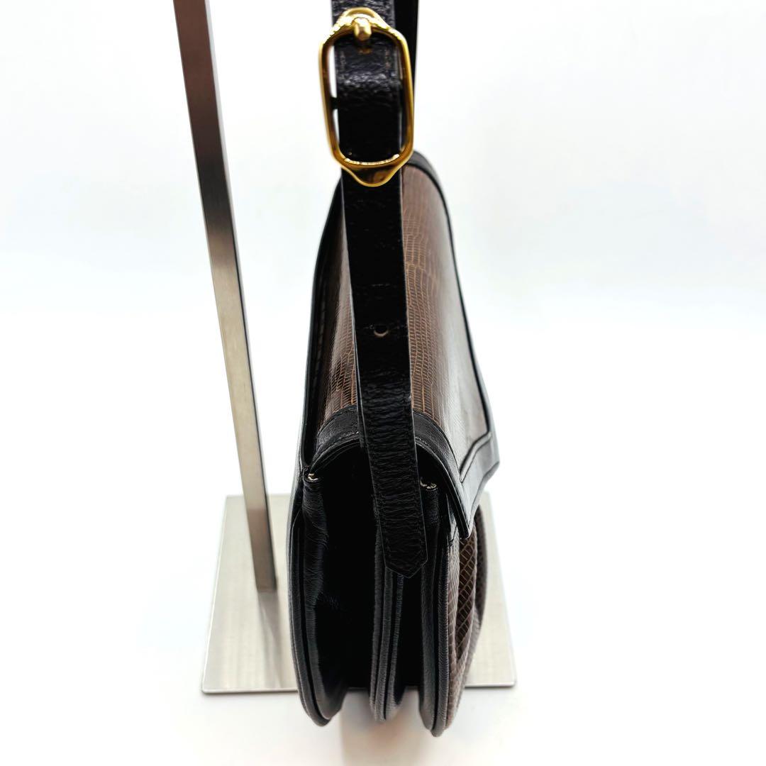 【極美品】JRA イヴサンローラン ショルダーバッグ リザード レザー 2way