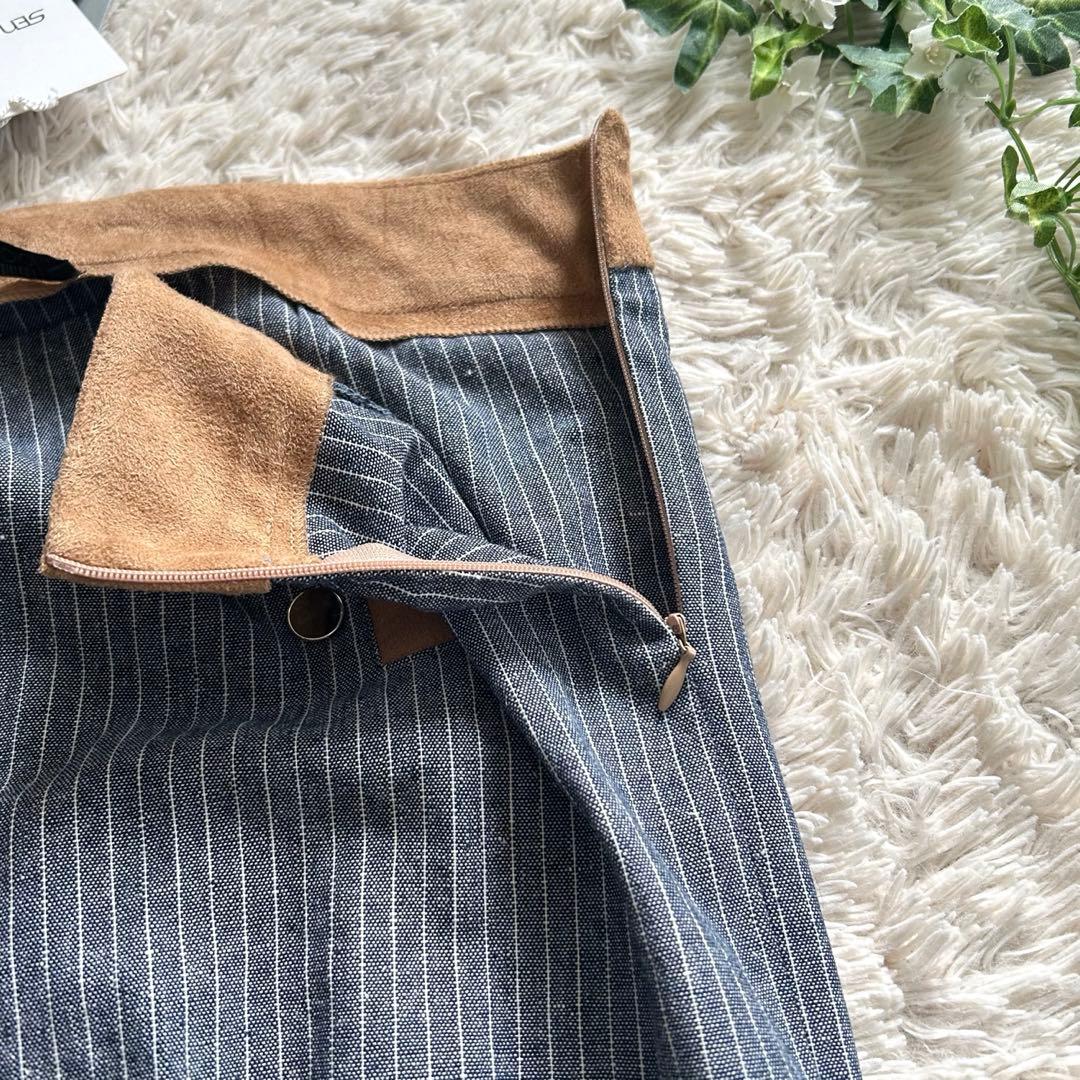 未使用　センソユニコ　サルエルパンツ　異素材　切り替え　リネン　大きいサイズ