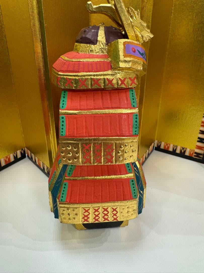 奈良 一刀彫　具足　神泉作　ヴィンテージ　五月人形