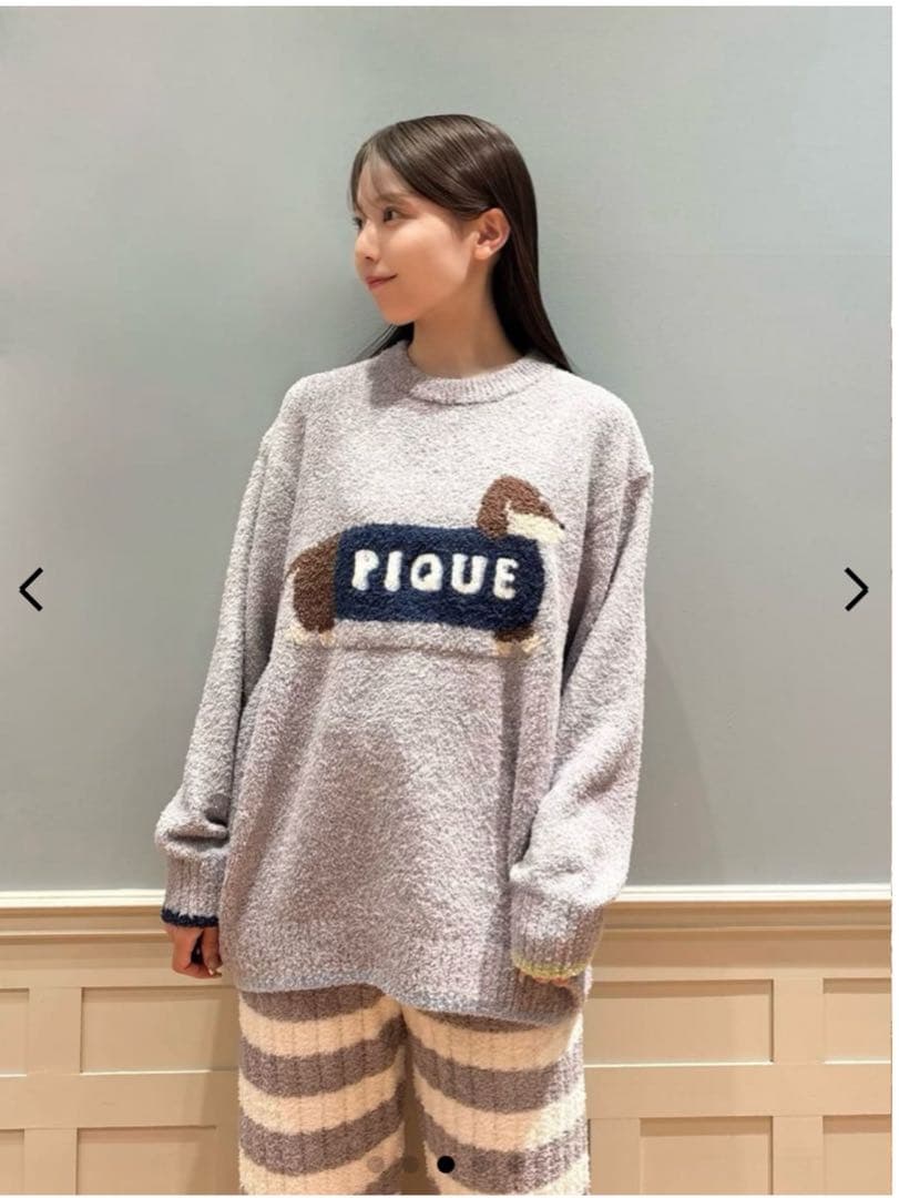 ジェラートピケ♡ベビモコダックスフンドジャガードプルオーバー&ボーダーパンツ