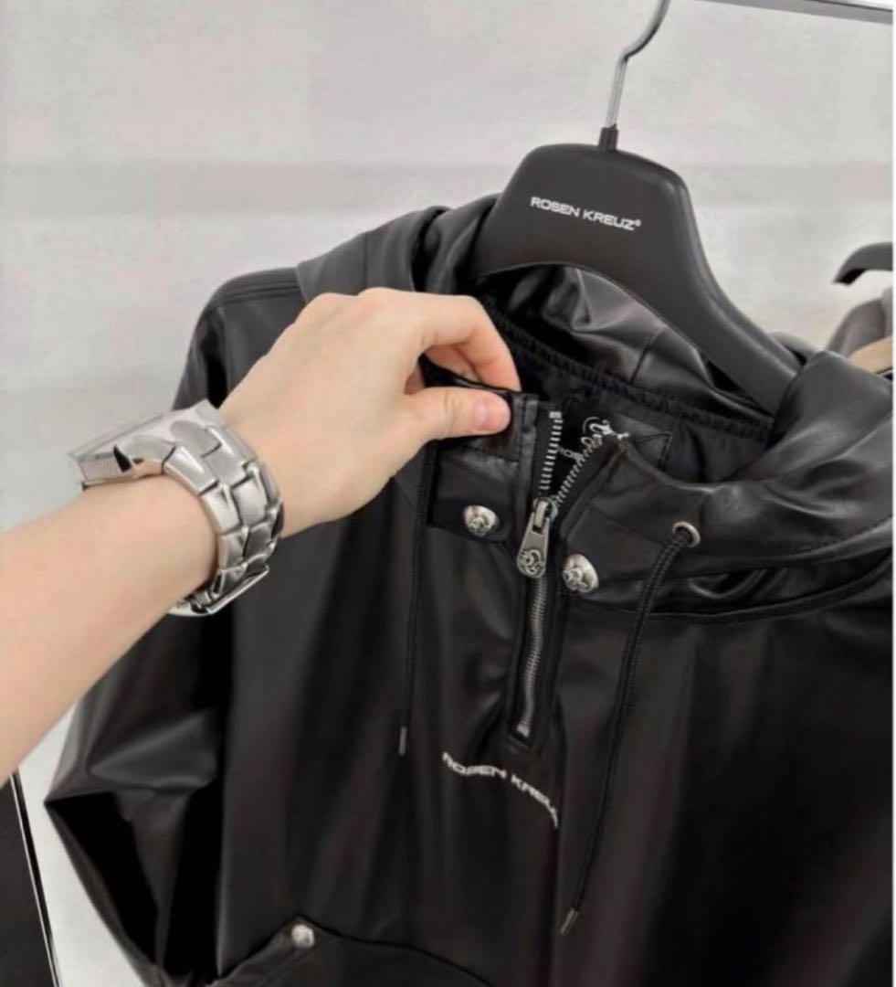 Rosen Kreuz】leather half zip hood サイズ1