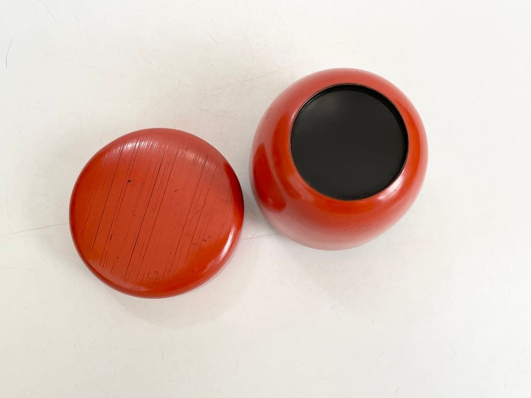 堅地塗師 宗達 漆 朱 刷毛目 棗 根来 共箱 茶道具