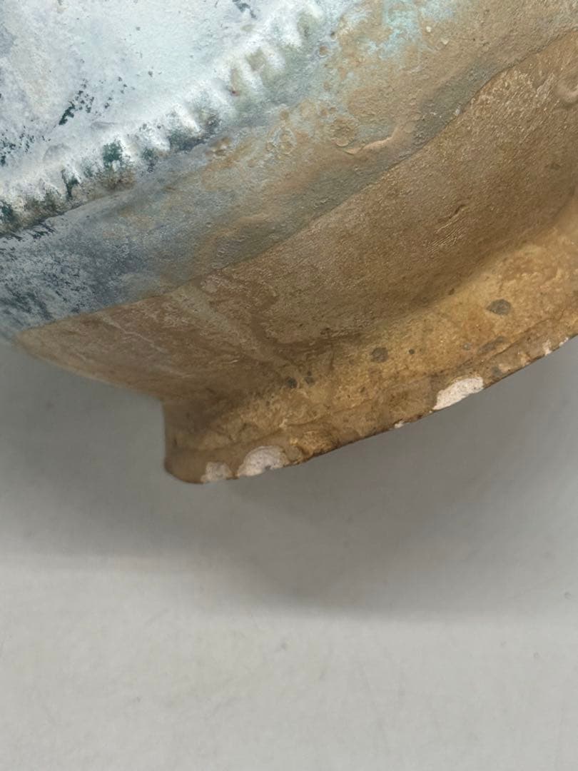 中国　緑釉壺　銀化　古陶器　送料込み250703