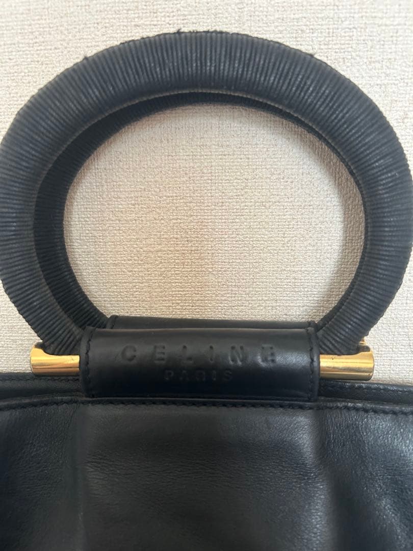 CELINEブラックレザー ハンドバッグ