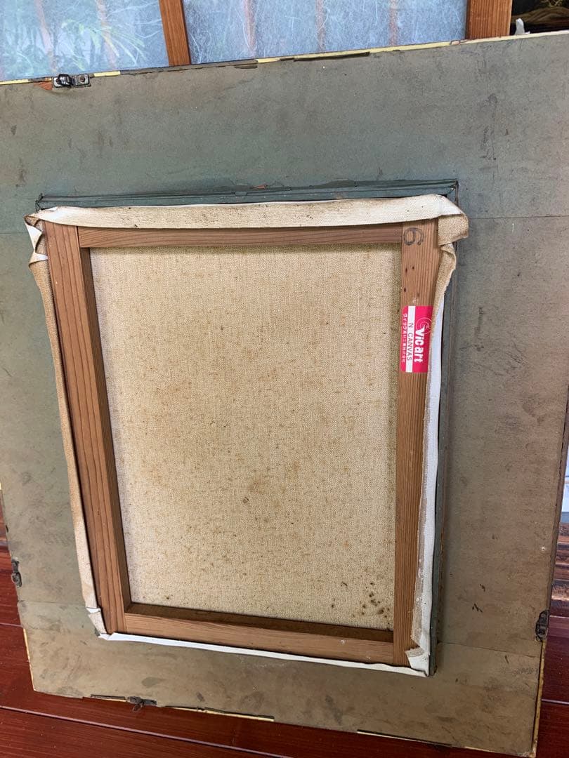 油絵　花　額付き　アンティーク