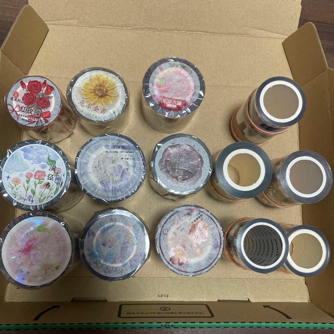 海外マステ 大量 まとめ売り 新品 中古品 PET 和紙 72点 マスキング