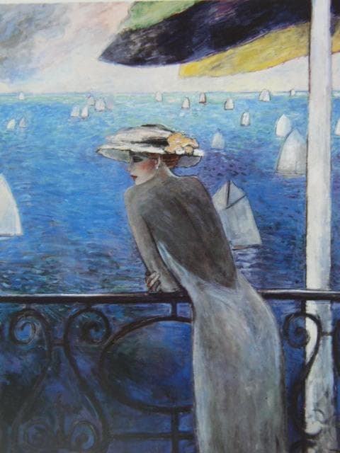 カシニョール（Cassigneul）、海の青、希少な画集より、新品高級額