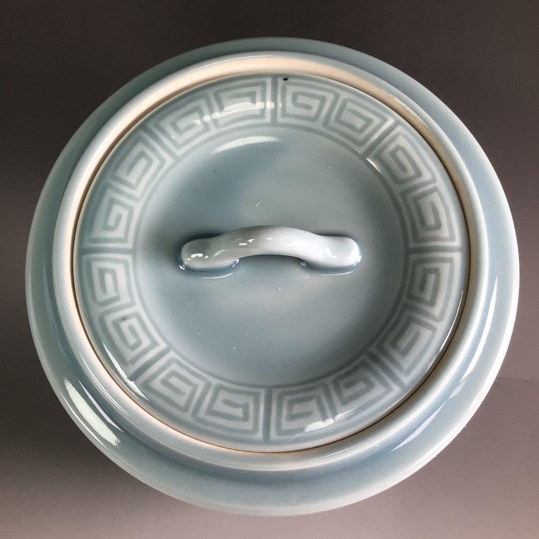 Ｒ３８１　皆具　『加藤鍇次郎造』『青磁皆具』　共箱　茶道具