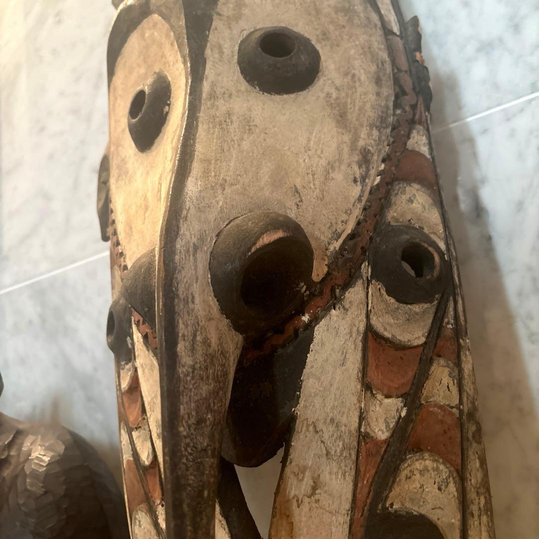 パプアニューギニア アンティーク存在感が半端ない木彫り特大、民藝の