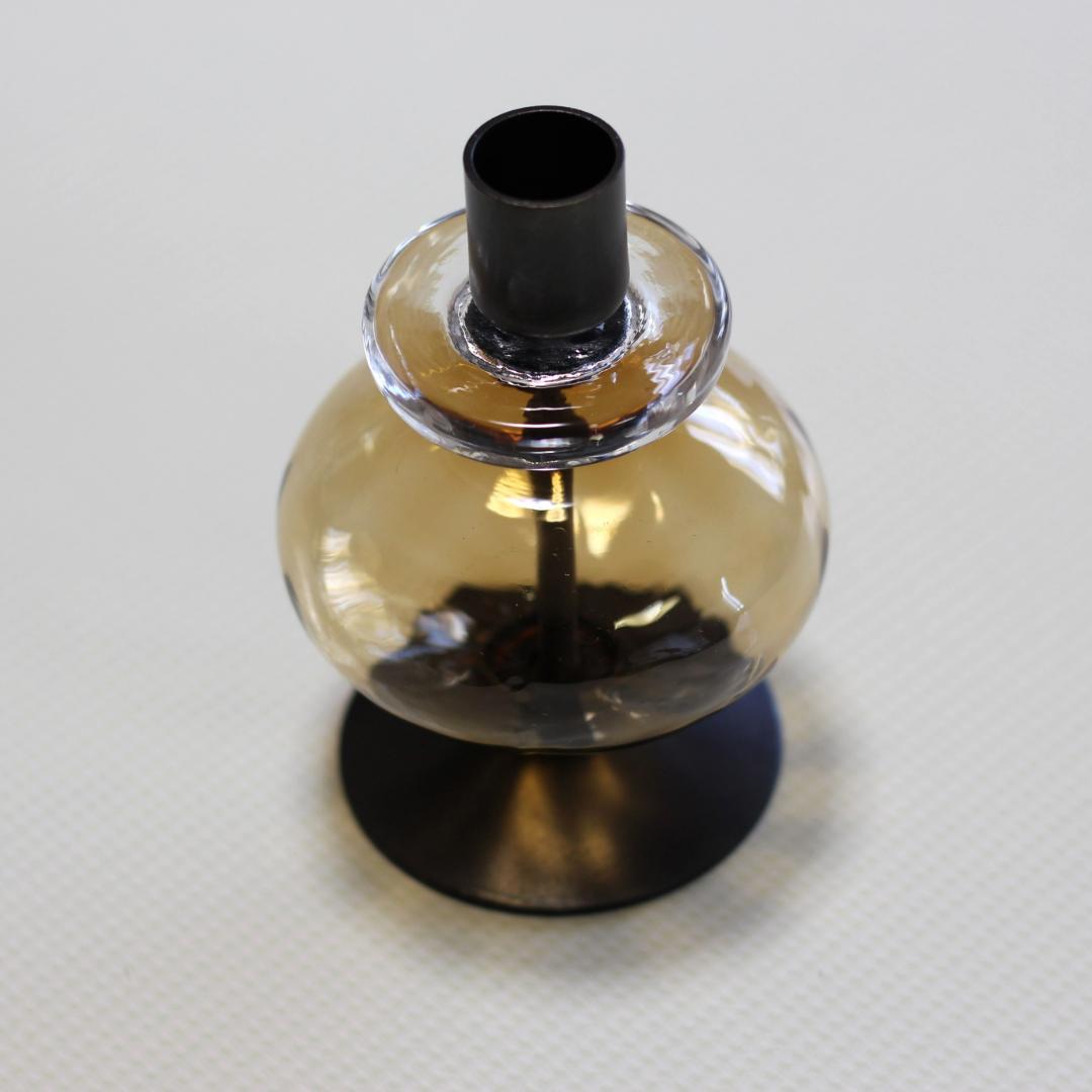 美品】エリックホグラン キャンドルスタンド オニオン型 アンバー 01