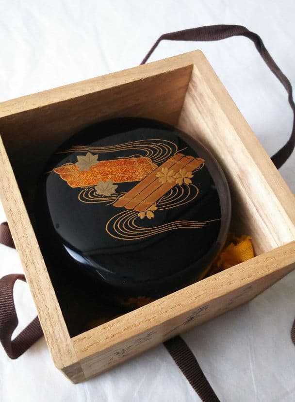 ●茶道具● 平棗 輪島塗 蒔絵花筏 （蒔絵師 今田北仙）