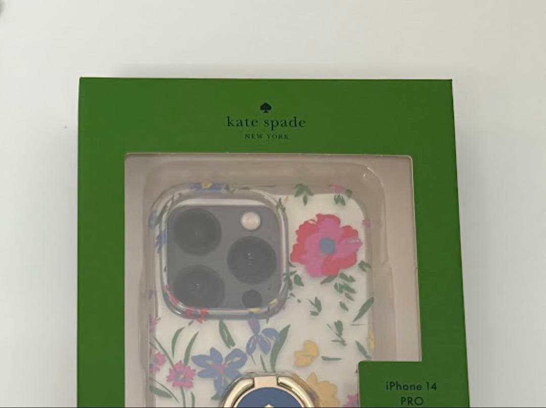 新品送料無料 ケイトスペード iPhone14Pro対応ケース スマホリング付属