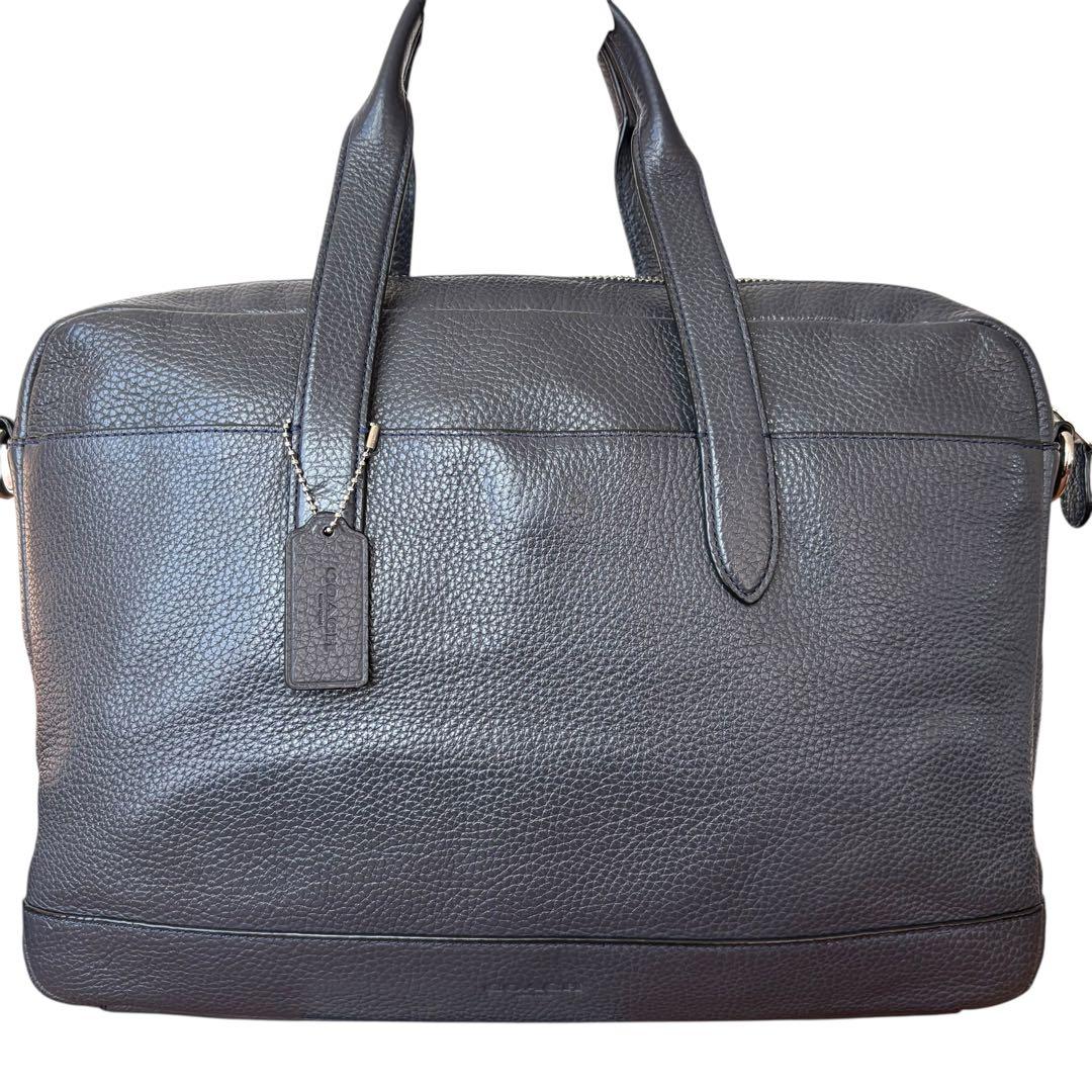 極美品✨COACH シボ革 ビジネスバッグ レザー A4可 ブラック