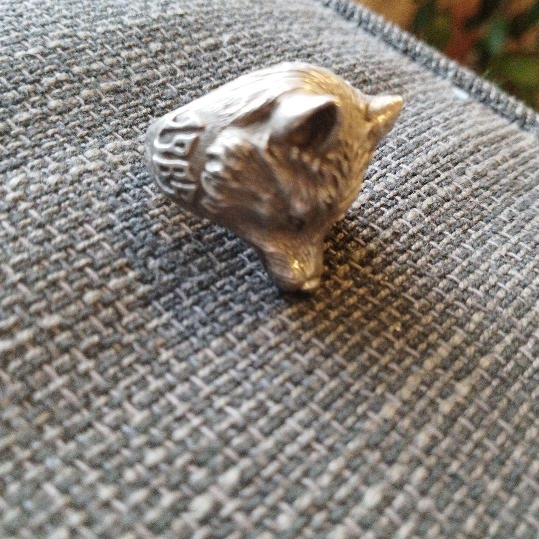 狼の頭部デザイン シルバー925素材 純銀 クロム ガボール好きに BWL