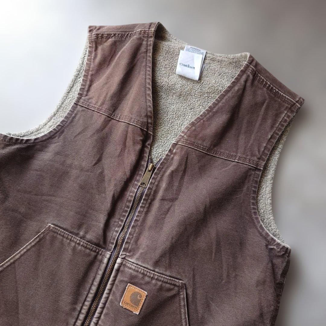 カーハートシェルパ ボアタック ワークベスト ブラウン