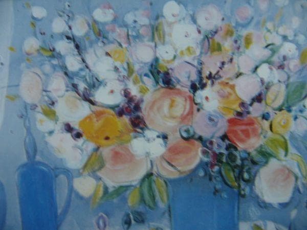 坂井美智代【花の語らい】希少画集画、状態良好、新品高級額装付