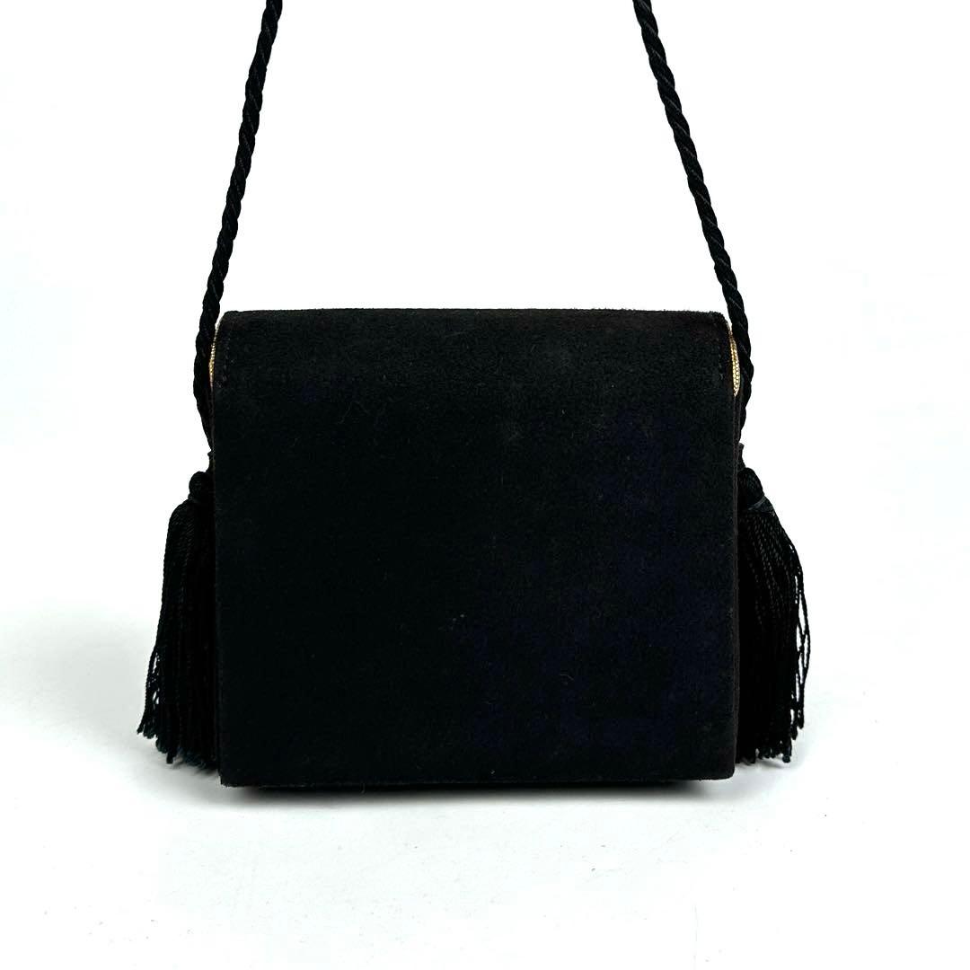 【美品】イヴサンローラン　ショルダーバッグ　YSL　フリンジ　スエード　レザー