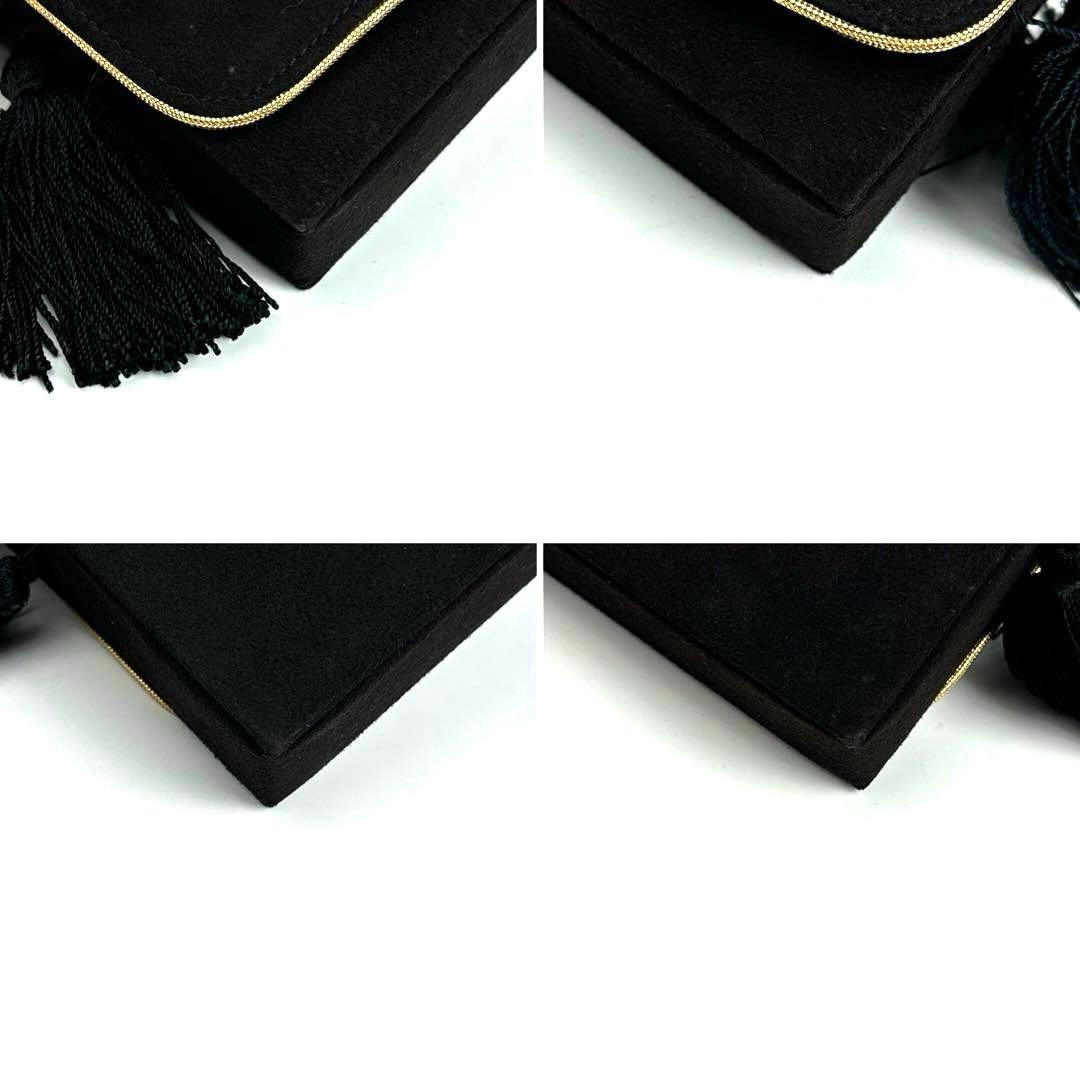 【美品】イヴサンローラン　ショルダーバッグ　YSL　フリンジ　スエード　レザー