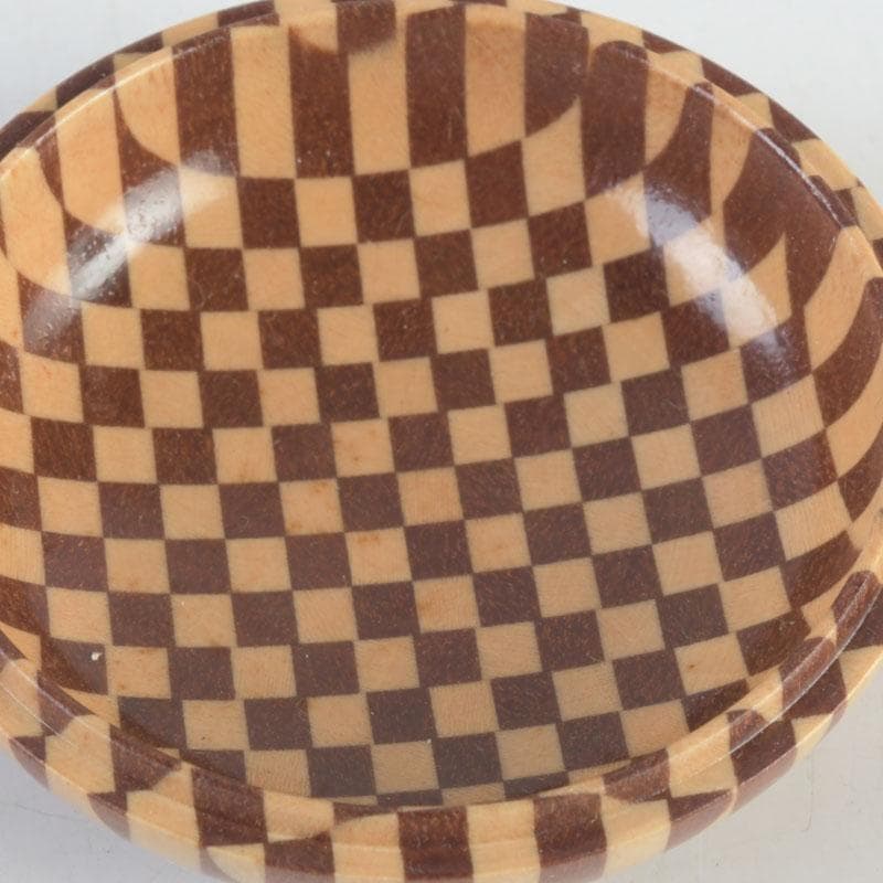 茶道具 鷹の巣 箱根寄木細工 香合 箱付 V 9679