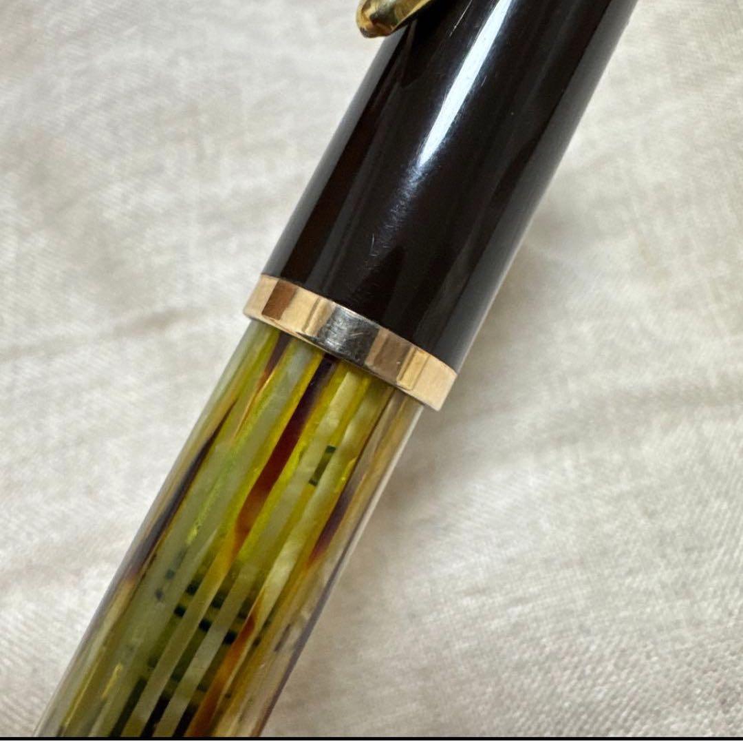 週末限定価格】ペリカン ヴィンテージ万年筆 #400 茶縞 1950年代 M