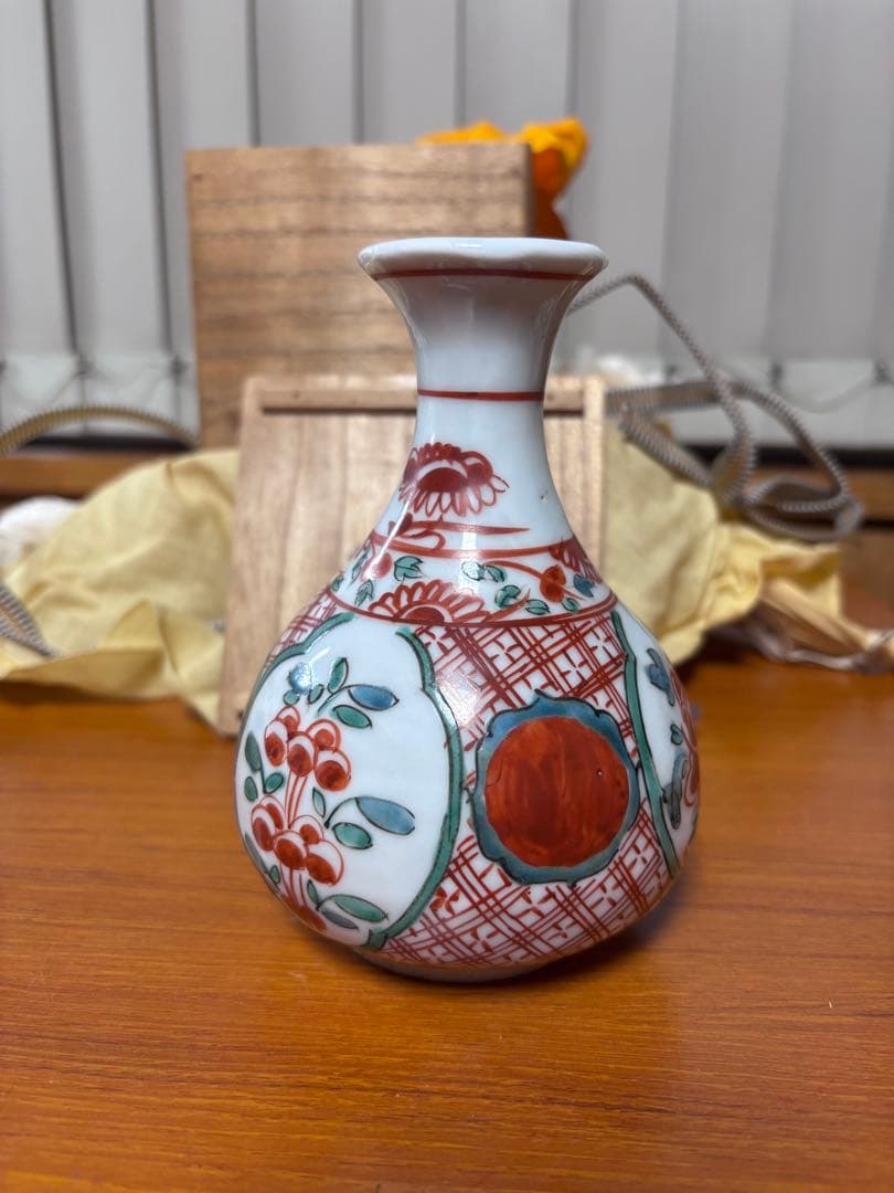 初代　竹春作　赤絵徳利！！！