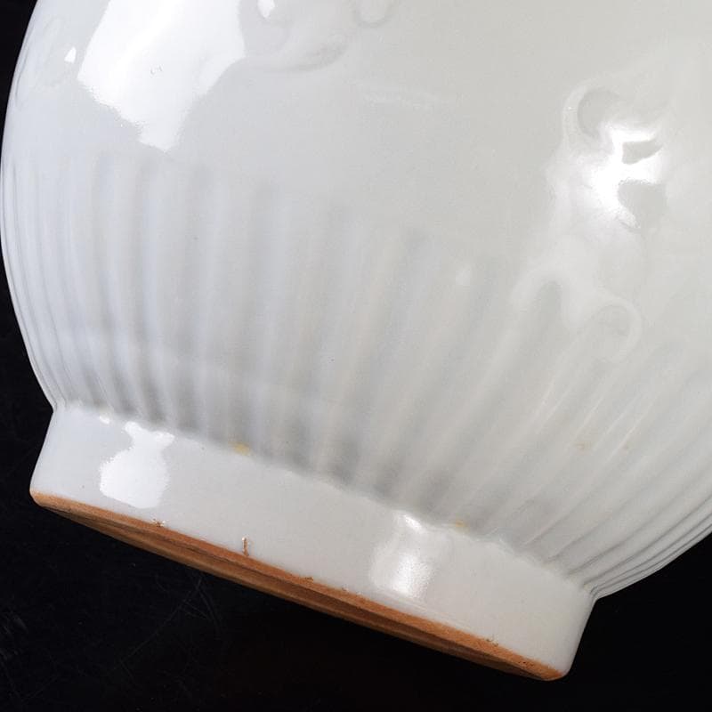 中国 影青 青白磁 陽刻 雲龍文 蒜口瓶 高さ約31㎝