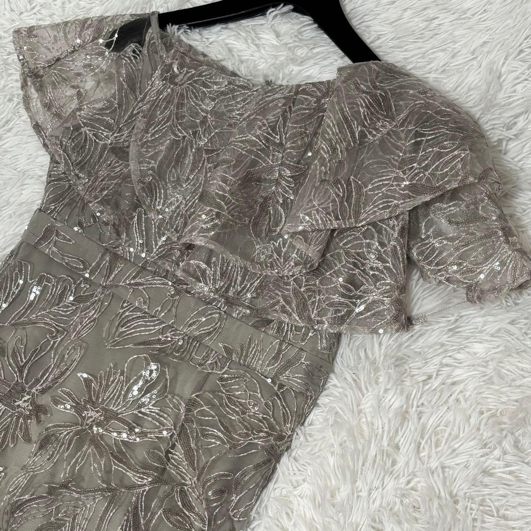 lejaフリルオフショルダースパンコールウエストマークスリットIライン