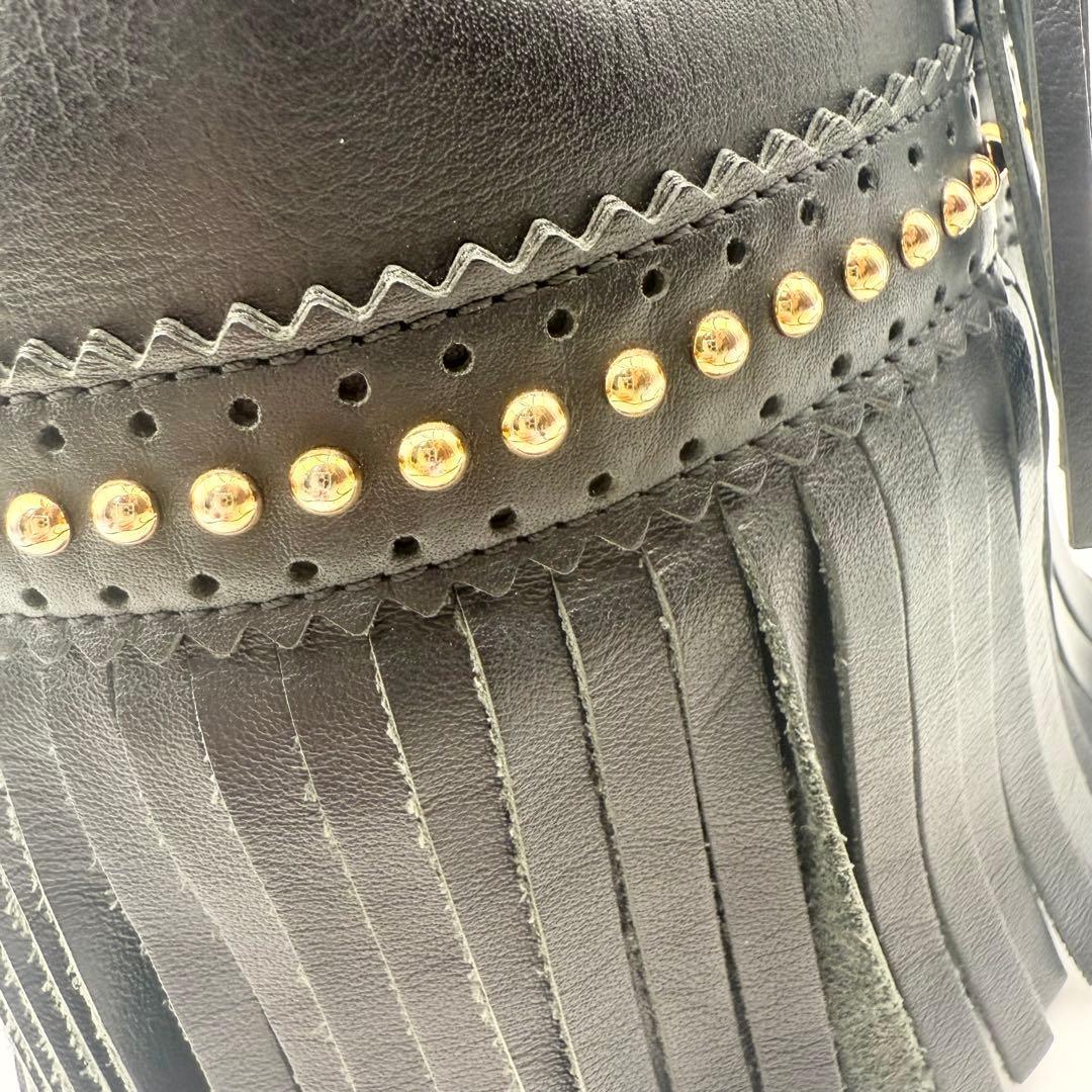 希少/美品✨J&M DAVIDSON カーニバル 黒 スタッズ Y2K フリンジ