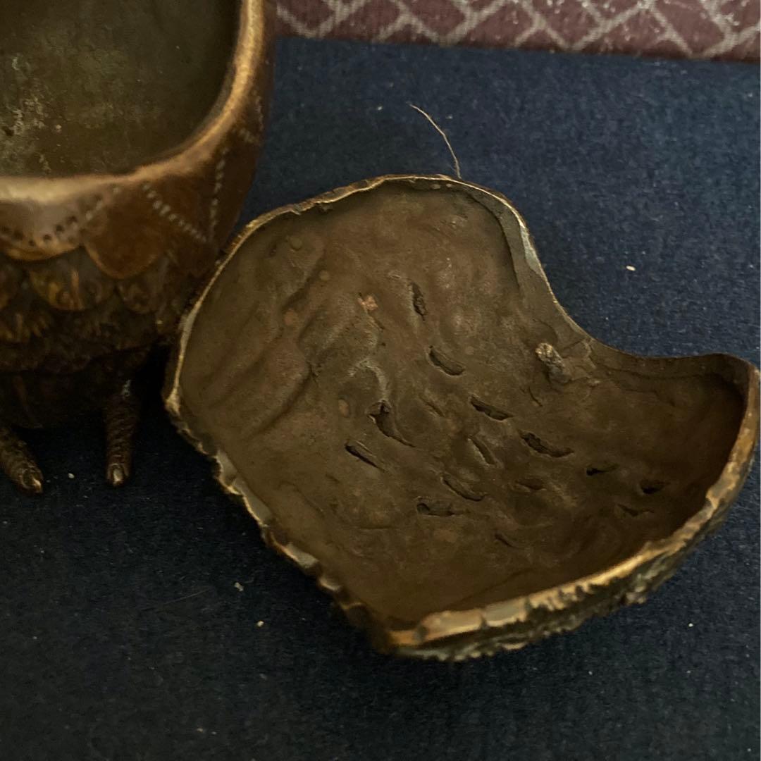 乾隆年製 銅製鶉香炉 唐物