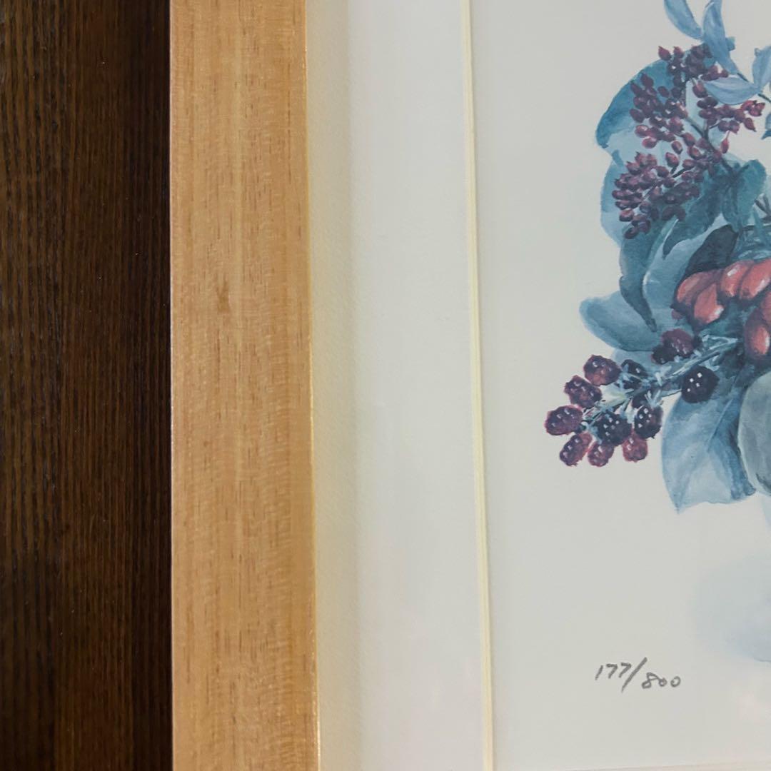 橋本 不二子 限定版画 エディション有り 額縁 ボタニカル ナチュラル