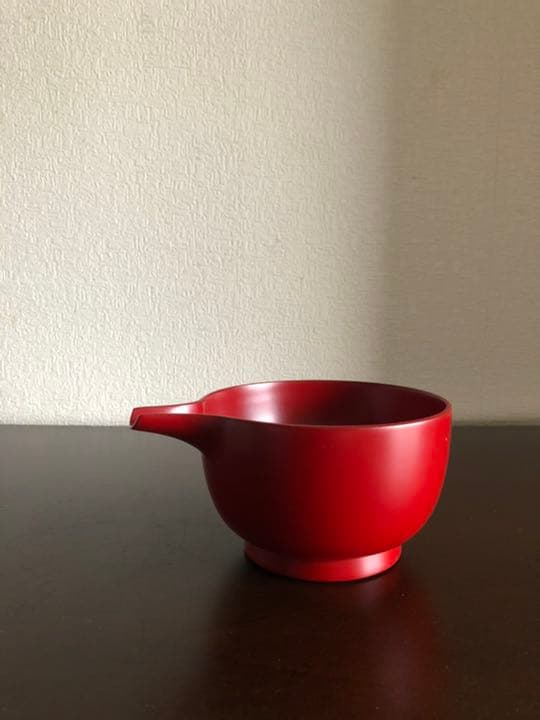 浄法寺 漆器 岩館隆 4寸 片口 （朱）御山御器 浄法寺塗