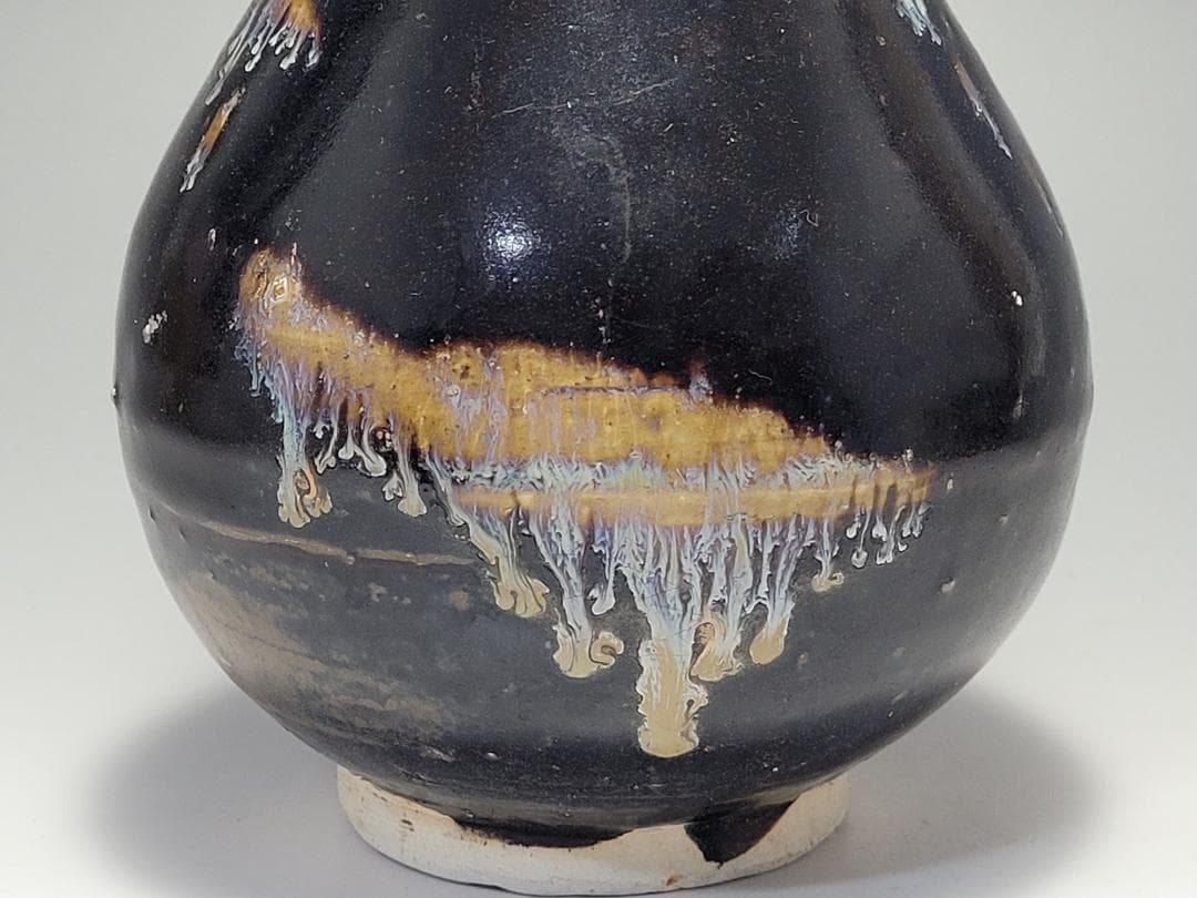 黑釉 窯変紋 天目瓶 宋元時代 高さ約22.1cmの通販はau PAY マーケット