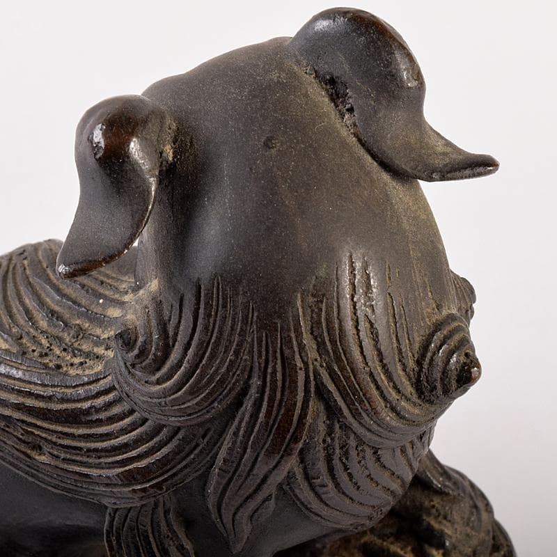 中国 古銅宣徳銅 玉乗り獅子 置物 D R7798 美術品・アンティーク