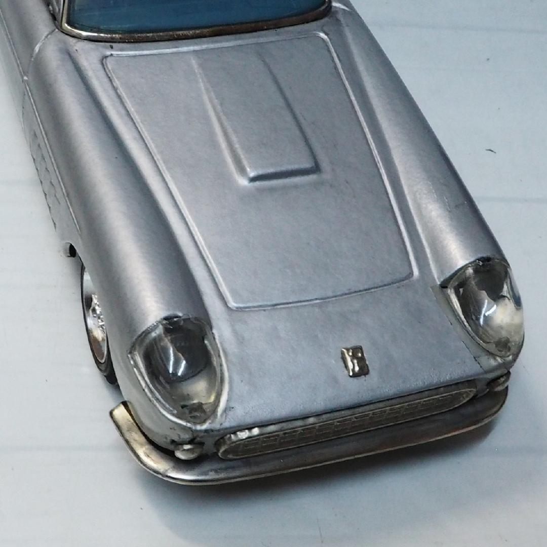 萬代屋 フェラーリ スーパーアメリカ銀色リペイントtinブリキtoy car箱無