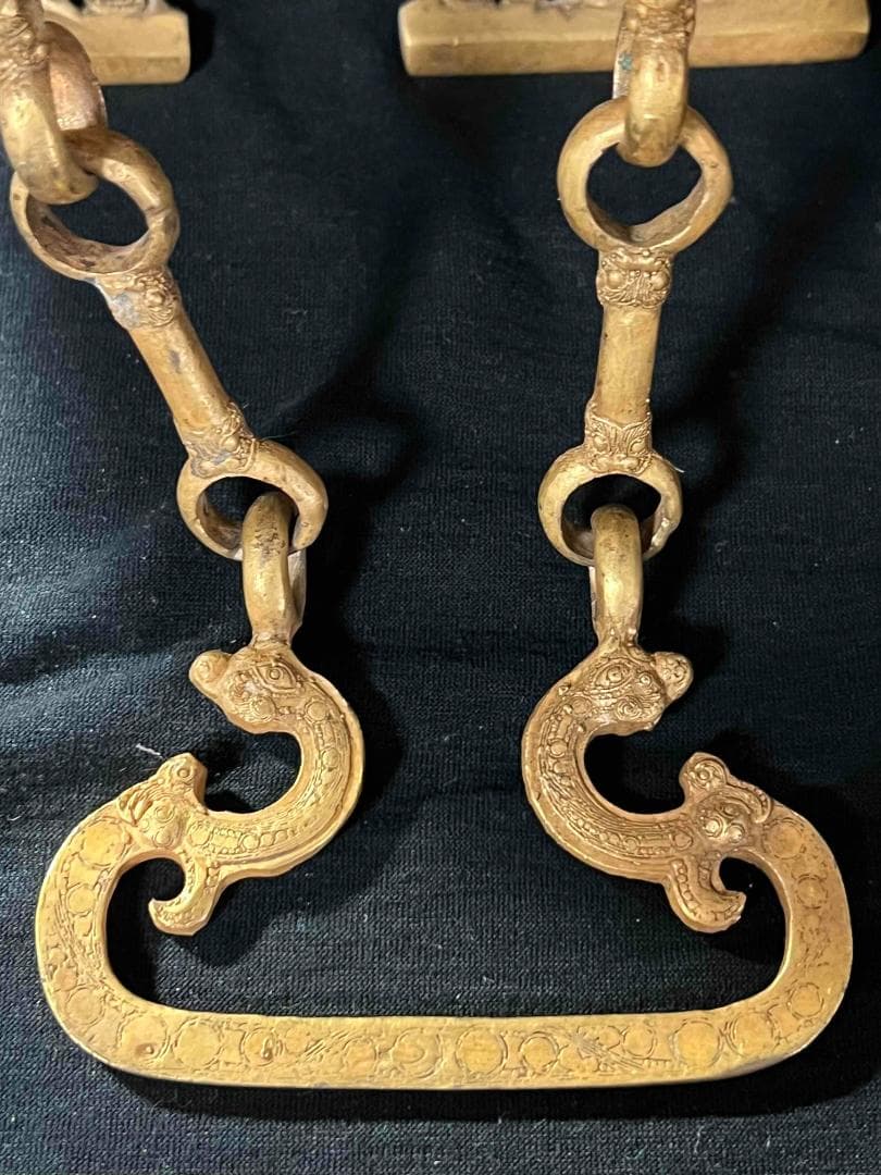 商周から戦国時代 金銅螭龍瑞獣羽文双糸壺 方