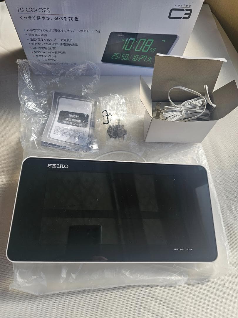 M2セイコー クロック 電波 デジタル シリーズC3 白 DL208W