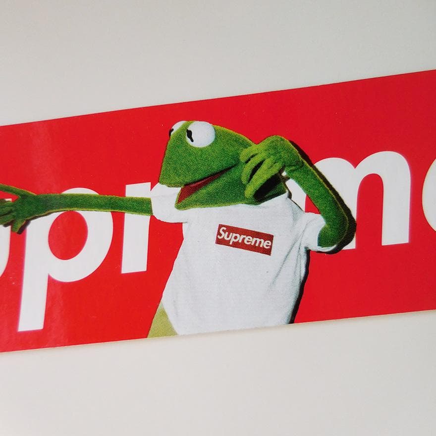 Supreme カーミット ボックスロゴ ステッカー レッド Kermit